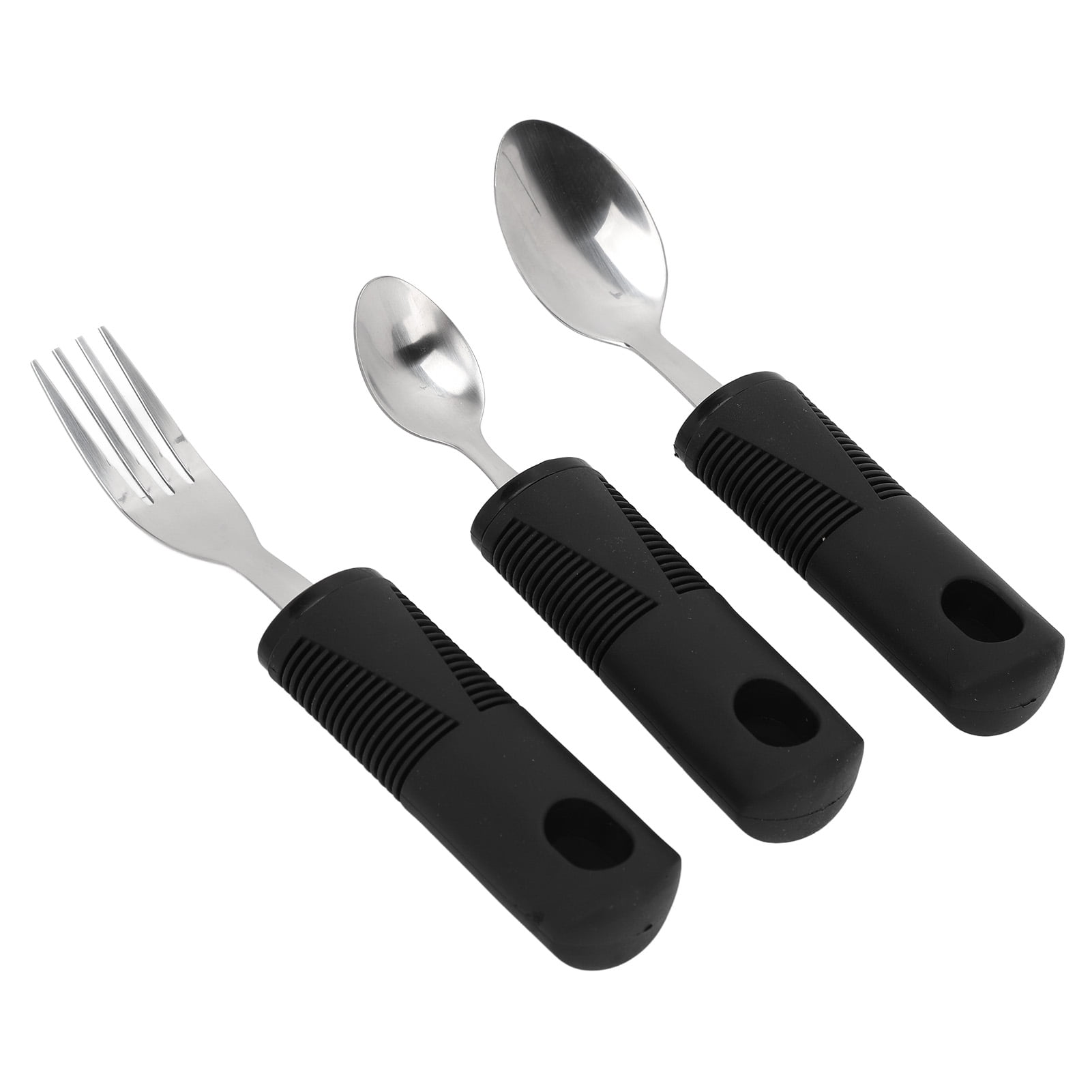 Adaptive Utensils, Stainless Steel 3 Pieces Anti Shaking Nonslip Grip