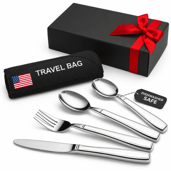 Adaptive Weighted Stainless Steel Flatware Set for Tremors and Parkinsons