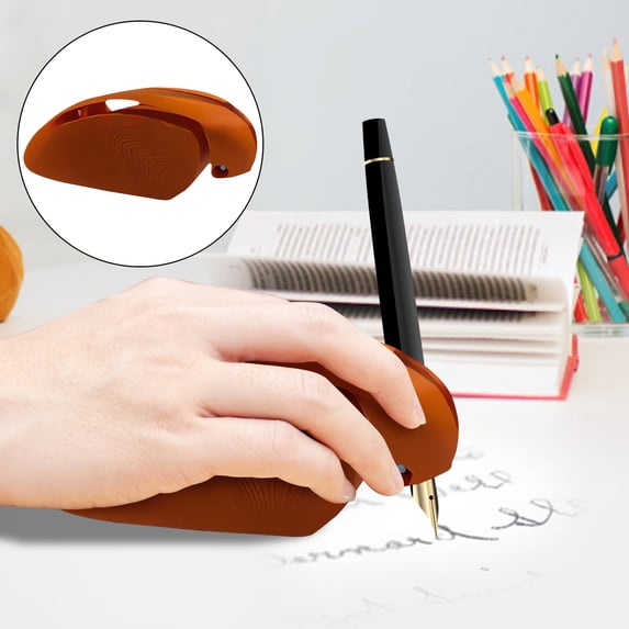 Adaptive Writing and Drawing Aid for Individuals with Limited Mobility, Weighted Pen Holder Grip for Hand Support, Ergonomic Assisted Writing Tool B#053 Orange