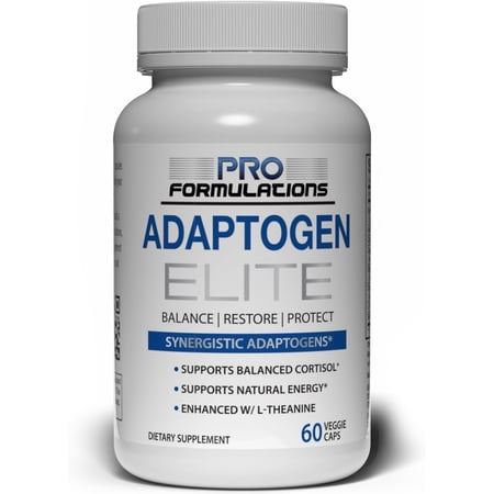 Adaptogen Elite – Synergistic Adaptogen Blend – 60 vcaps | Supports Balanced Cortisol & Natural Energy | Enhanced with Rhodiola, Ashwagandha, Astragalus, Schisandra, Eleuthero, Ginseng & L-Theanine