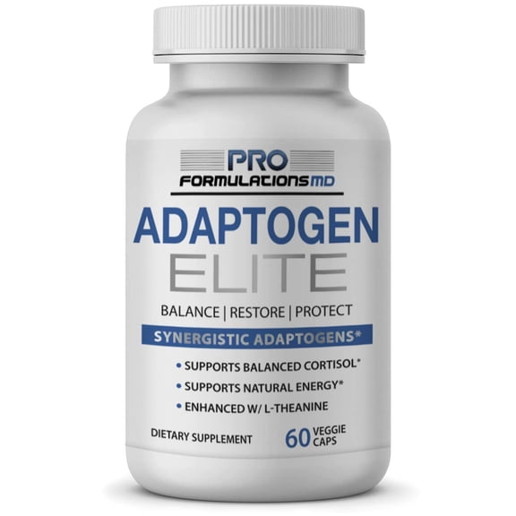 Adaptogen Elite – Synergistic Adaptogen Blend – 60 vcaps | Supports Balanced Cortisol & Natural Energy | Enhanced with Rhodiola, Ashwagandha, Astragalus, Schisandra, Eleuthero, Ginseng & L-Theanine