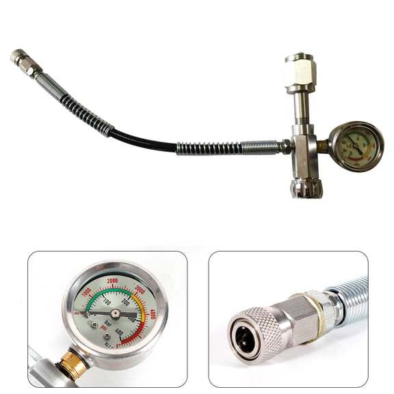 Adaptor 0-4500PSI Paintball SCBA Fill Station Charging Adapter with 60cm Microbore Hose Diving Cylinder Inflation Valve