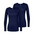 thumbnail image 1 of Adar 2 Pack Womens Comfort Long Sleeve T-Shirt/Underscrub Tee, 1 of 4