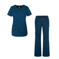 thumbnail image 1 of Adar Active Classic Scrub Set For Women - Crossover Top and Multi Pocket Pants, 1 of 4