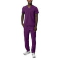 thumbnail image 1 of Adar Addition Go-Basic Scrub Set For Men - Classic V-Neck Scrub Top & Cargo Scrub Pants - A9300 - Eggplant - 2X, 1 of 7