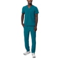thumbnail image 1 of Adar Addition Go-Basic Scrub Set For Men - Classic V-Neck Scrub Top & Cargo Scrub Pants - A9300 - Caribbean Blue - S, 1 of 7
