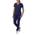 thumbnail image 1 of Adar Addition Go-Basic Scrub Set For Women - Slim V-Neck Scrub Top & Skinny Cargo Scrub Pants - A9200 - Navy - XXS, 1 of 7