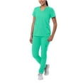 thumbnail image 1 of Adar Addition Go-Basic Scrub Set For Women - Slim V-Neck Scrub Top & Skinny Cargo Scrub Pants - A9200 - Sea Glass - XXS, 1 of 7