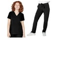 thumbnail image 1 of Adar Addition Go-Basic Scrub Set For Women - Slim V-Neck Scrub Top & Skinny Cargo Scrub Pants - A9200 - Black - M, 1 of 6