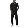 thumbnail image 1 of Adar Addition Go-Everyday Scrub Set For Men - Stylish Scrub Top & Cargo Scrub Pants - A9800 - Black - S, 1 of 7