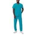 thumbnail image 1 of Adar Addition Go-Everyday Scrub Set For Men - Stylish Scrub Top & Cargo Scrub Pants - A9800 - Teal Blue - XS, 1 of 7