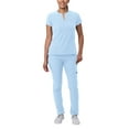 thumbnail image 1 of Adar Addition Go-Higher Scrub Set For Women - Notched V-Neck Scrub Top & Skinny Cargo Scrub Pants - A9600 - Sky Blue - L, 1 of 7