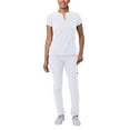 thumbnail image 1 of Adar Addition Go-Higher Scrub Set For Women - Notched V-Neck Scrub Top & Skinny Cargo Scrub Pants - A9600 - White - XXS, 1 of 7