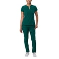 thumbnail image 1 of Adar Addition Go-Higher Scrub Set For Women - Notched V-Neck Scrub Top & Skinny Cargo Scrub Pants - A9600 - Dark Teal - 3X, 1 of 7