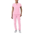 thumbnail image 1 of Adar Addition Go-Higher Scrub Set For Women - Notched V-Neck Scrub Top & Skinny Cargo Scrub Pants - A9600 - Soft Pink - XL, 1 of 7
