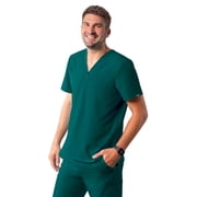 Adar Addition Scrubs For Men - Classic V-Neck Scrub Top - A6006 - Dark Teal - XXS