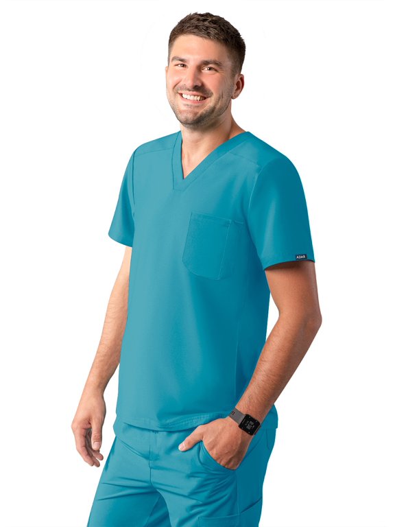 Addition Scrubs For Men - Modern Multi Pocket V-Neck Scrub Top