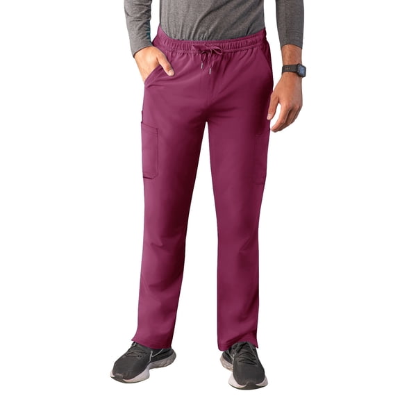 Adar Addition Scrubs For Men - Slim Leg Cargo Drawstring Scrub Pants