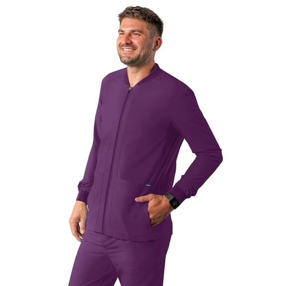 Adar Addition Scrubs For Men - Zippered Bomber Scrub Jacket