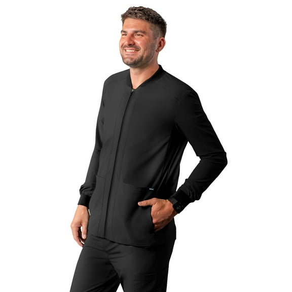 Adar Addition Scrubs For Men - Zippered Bomber Scrub Jacket