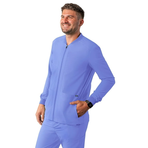 Adar Addition Scrubs For Men - Zippered Bomber Scrub Jacket