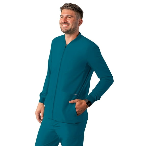 Adar Addition Scrubs For Men - Zippered Bomber Scrub Jacket