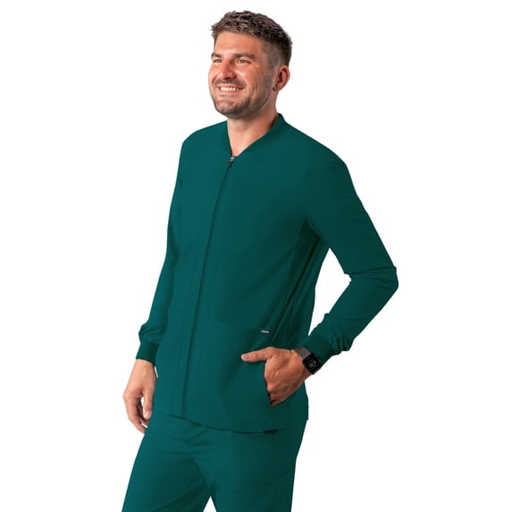 Adar Addition Scrubs For Men - Zippered Bomber Scrub Jacket