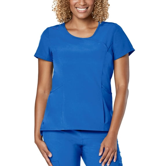 Adar Addition Scrubs For Women - Curved Mock Wrap Scrub Top