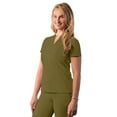 thumbnail image 1 of Adar Addition Scrubs For Women - Notched V-Neck Scrub Top - A6002 - Martini Olive - S, 1 of 7