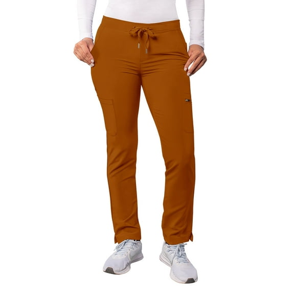 Adar Addition Scrubs For Women - Skinny Leg Cargo Drawstring Scrub Pants - A6104T - Caramel - 2X