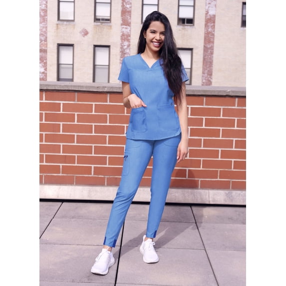 Adar Addition Scrubs For Women - Skinny Leg Cargo Drawstring Scrub Pants