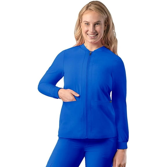 Adar Addition Scrubs For Women - Zippered Bomber Scrub Jacket