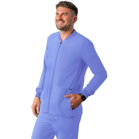 Adar Addition Scrubs for Men - Zippered Bomber Scrub Jacket - A6206 - Ceil Blue - XL