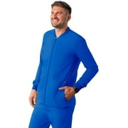 Adar Addition Scrubs for Men - Zippered Bomber Scrub Jacket - A6206 - Royal Blue - L