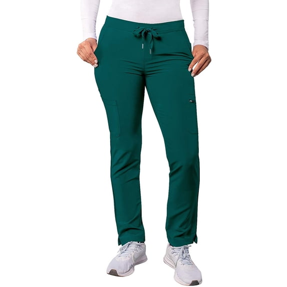 Adar Addition Scrubs for Women - Skinny Leg Cargo Drawstring Scrub Pants - A6104 - Dark Teal - M