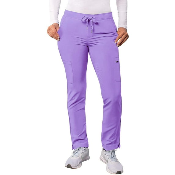 Adar Addition Scrubs for Women - Skinny Leg Cargo Drawstring Scrub Pants - A6104P - Lavender - XL