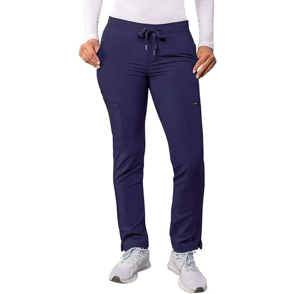 Adar Addition Scrubs for Women - Skinny Leg Cargo Drawstring Scrub Pants - A6104P - Navy - XS