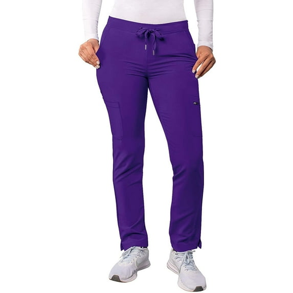 Adar Addition Scrubs for Women - Skinny Leg Cargo Drawstring Scrub Pants - A6104T - Grape - 2X