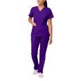 thumbnail image 1 of Adar Pro Breakthrough Plus Scrub Set For Women - Enhanced V-Neck Top & Multi Pocket Pants - 4400 - Grape - L, 1 of 7