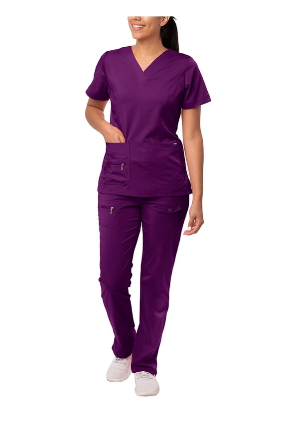 Pro Breakthrough Plus Scrub Set For Women - Enhanced V-Neck Top & Multi Pocket Pants
