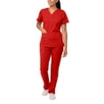 thumbnail image 1 of Adar Pro Breakthrough Plus Scrub Set For Women - Enhanced V-Neck Top & Multi Pocket Pants - 4400 - Apple - 2X, 1 of 7