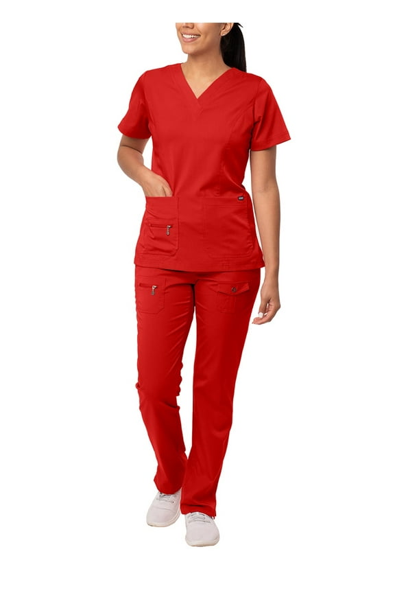Pro Breakthrough Plus Scrub Set For Women - Enhanced V-Neck Top & Multi Pocket Pants - 4400 - Apple - XL