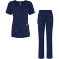 thumbnail image 1 of Adar Pro Breakthrough Plus Scrub Set For Women - Enhanced V-Neck Top & Multi Pocket Pants - 4400 - Navy - M, 1 of 6