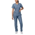 thumbnail image 1 of Adar Pro Heather Breakthrough Plus Scrub Set For Women - Enhanced V-Neck Top & Multi Pocket Pants - 4400H - Heather Navy - M, 1 of 7