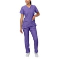 thumbnail image 1 of Adar Pro Heather Breakthrough Plus Scrub Set For Women - Enhanced V-Neck Top & Multi Pocket Pants - 4400H - Heather Grape - XXS, 1 of 7