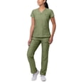 thumbnail image 1 of Adar Pro Everyday Expert Scrub Set For Women - Curved V-Neck Scrub Top & Tapered Drawstring Scrub Pants, 1 of 7