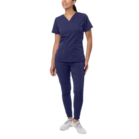 Adar Pro Flawless Plus Scrub Set For Women - Elevated V-Neck Top & Jogger Scrub Pants