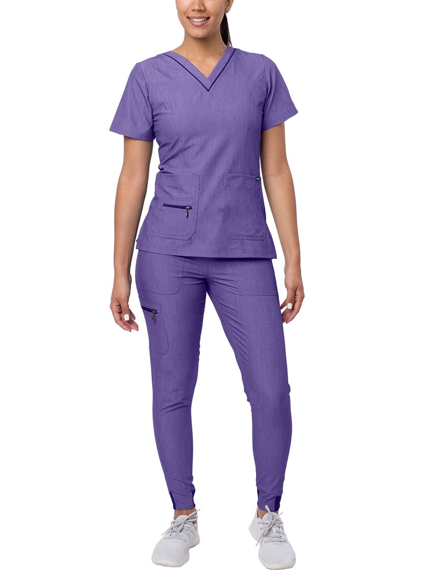 Adar Pro Damen Kittelhose P4100 – Medizinische Skinny-Hose, Stretch, Mit Kordelzug & Taschen