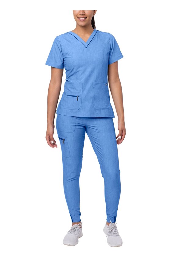 Pro Flawless Plus Scrub Set For Women - Elevated V-Neck Top & Jogger Scrub Pants