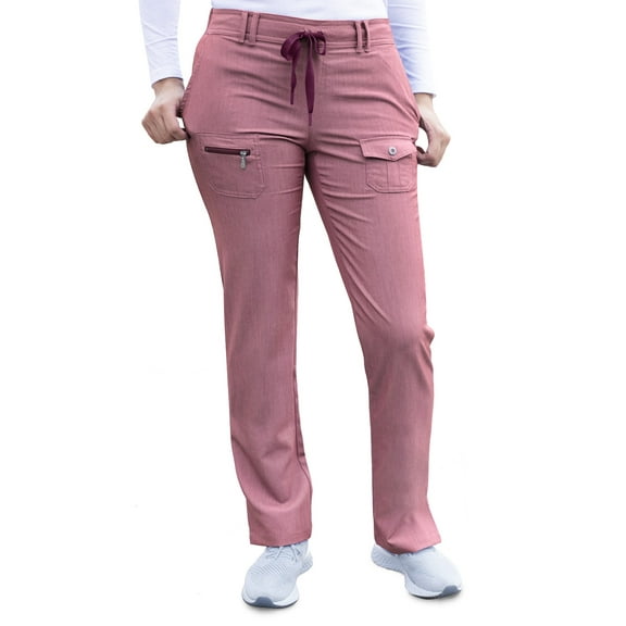 Adar Pro Heather Scrubs For Women - Slim Fit Tapered Scrub Pants